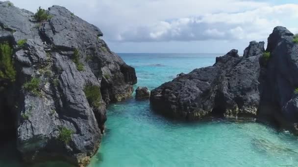 Bermuda Luchtfoto Strand Landschap — Stockvideo