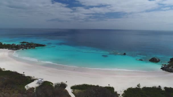Bermuda Antenn Strand Landskap — Stockvideo