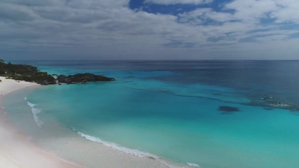 Bermuda Luchtfoto Strand Landschap — Stockvideo