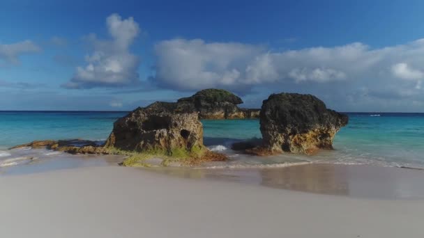 Bermuda Luchtfoto Strand Landschap — Stockvideo