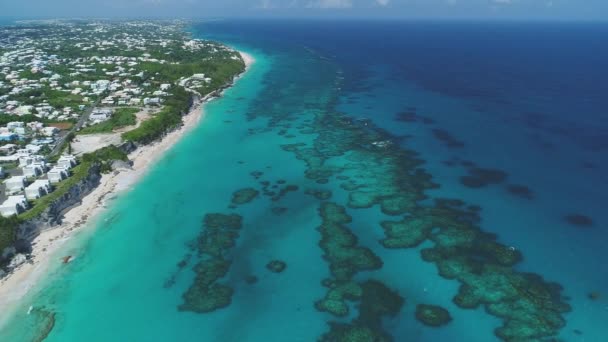 Bermuda Luchtfoto Strand Landschap — Stockvideo