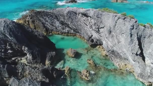 Paisaje Playa Aérea Bermuda — Vídeos de Stock