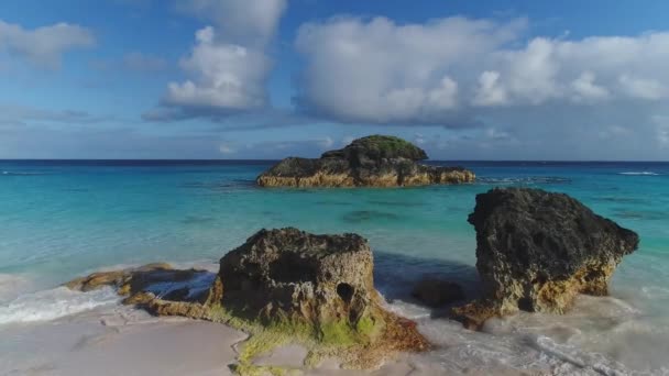 Bermuda Luchtfoto Strand Landschap — Stockvideo