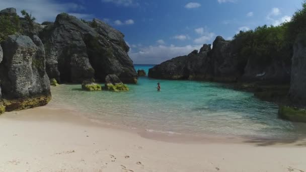 Bermuda Paisagem Praia Aérea — Vídeo de Stock