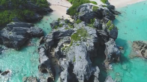 Bermuda Luchtfoto Strand Landschap — Stockvideo