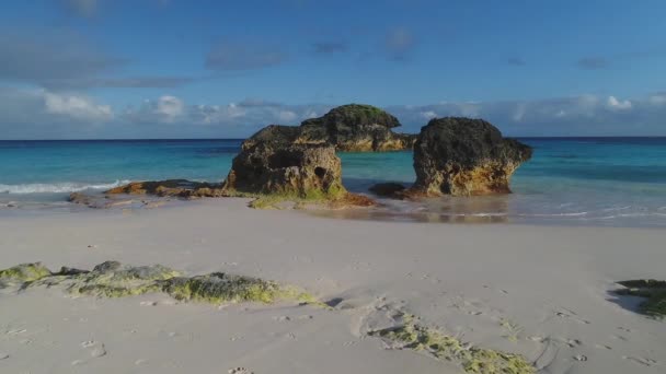 Paisaje Playa Aérea Bermuda — Vídeo de stock