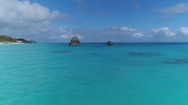 Bermudy Powietrzny Krajobraz Plaży — Wideo stockowe