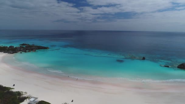 Bermuda Antenn Strand Landskap — Stockvideo