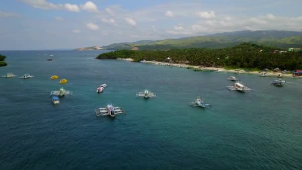 Boracay Filipinas Barcos Ilha — Vídeo de Stock