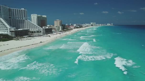 Cancun Antenn Strand Landskap — Stockvideo