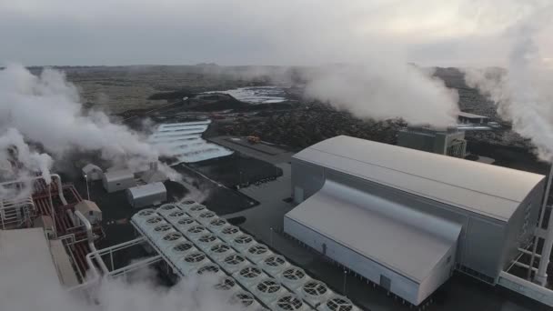 Geothermal Power Station Landscape — Stock Video