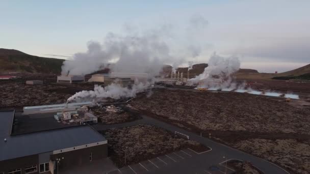 Geothermal Power Station Landscape — Stock Video