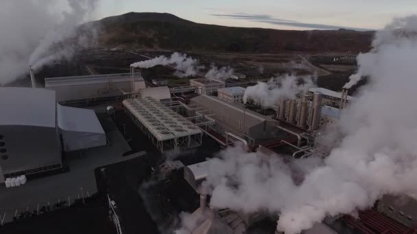 Geothermal Power Station Landscape — Stock Video