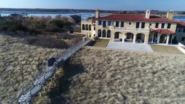 Hamptons Praia Frente Aérea — Vídeo de Stock