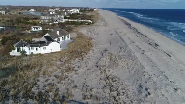 Hmptons Beach Front Aerial — стоковое видео