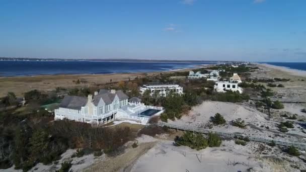 Hamptons Beach Front Aerial — Stock Video