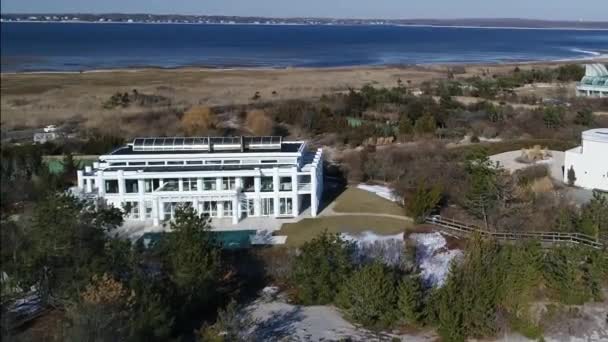Hamptons Frente Playa Aérea — Vídeos de Stock