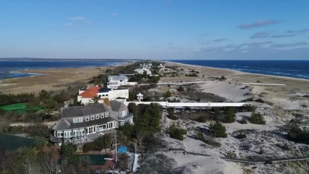 Hamptons Frente Playa Aérea — Vídeo de stock