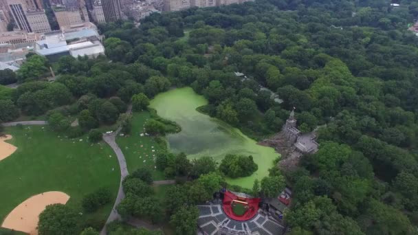 Nyc Parque Central Plano Aéreo — Vídeos de Stock