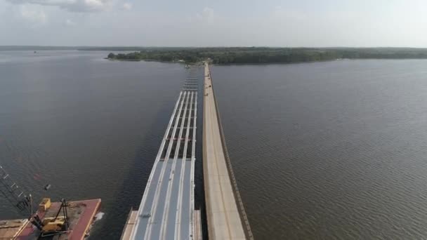 Antena Uma Ponte Hidroviária Construção Orlando Florida — Vídeo de Stock