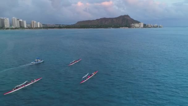 Κεραία Των Λέμβων Στο Oahu Hawaii — Αρχείο Βίντεο