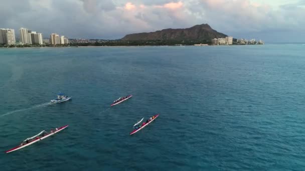 Aérea Lanchas Oahu Hawaii — Vídeos de Stock