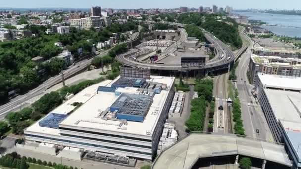 Aerial Lincoln Tunnel Entrance New Jersey — Stock Video