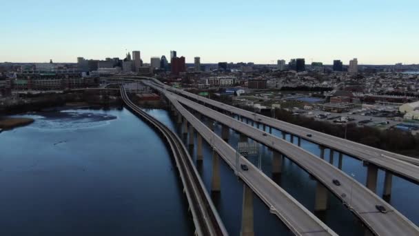 Vídeo Baltimore Por Sol Aéreo — Vídeo de Stock