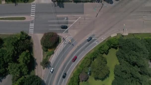 Dallas Random Street Flyover Aerial Few Cars — Stock Video
