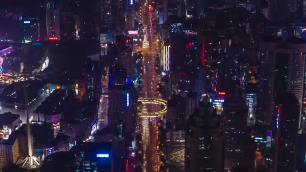 Hongkong Porcelán Hyperlapse Letecké Noční Světla — Stock video
