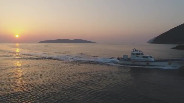 Barco Nocturno Aéreo Corea Del Sur — Vídeos de Stock