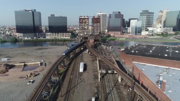 Nog Steeds Antenne Van Newark New Jersey Train — Stockvideo