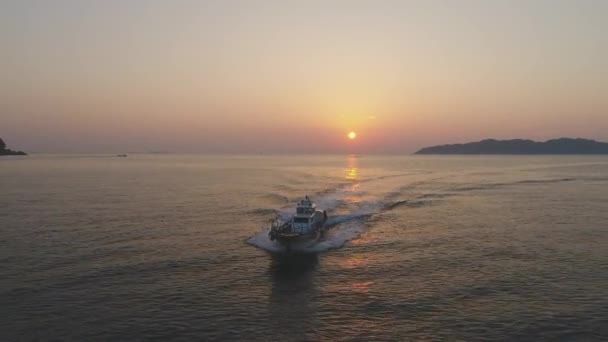 Barco Nocturno Aéreo Corea Del Sur — Vídeos de Stock