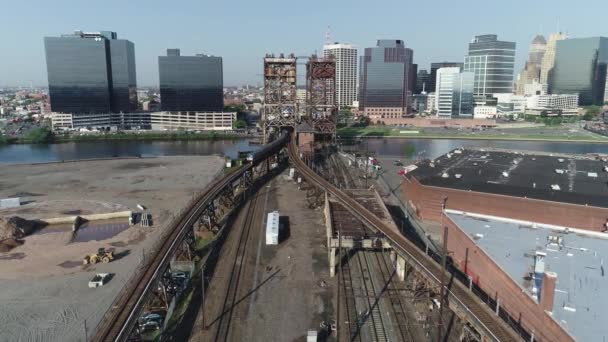 Nog Steeds Antenne Van Newark New Jersey Train — Stockvideo