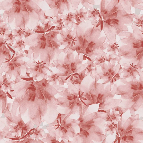 Watercolor Pink Flowers Pattern Design Background Decoration — Stock Photo, Image