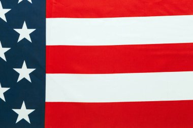 Güzel bir Amerikan bayrağının ve fotokopi alanının düzlüğü