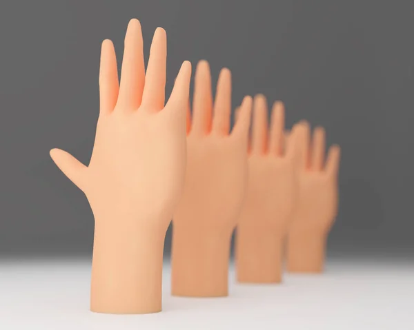 3D Hand Models for background, DOF concept,3d rendering