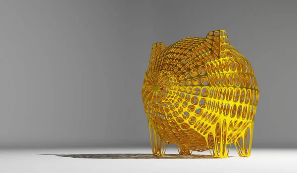 Altın kumbaralı, 3D işlemeli. 
