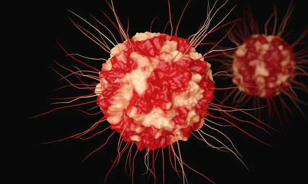 Китайський Коронавірус Covid Під Мікроскопом Рендеринг — стокове фото