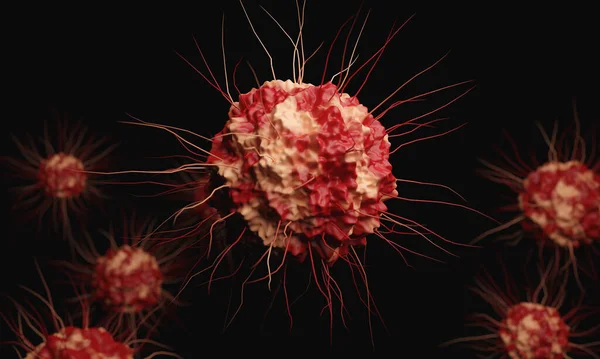 Китайський Коронавірус Covid Під Мікроскопом Рендеринг — стокове фото