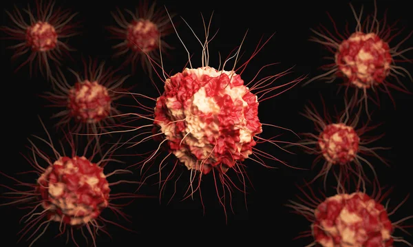 Coronavirus COVID 19 mikroskop altında. 3d Hazırlama