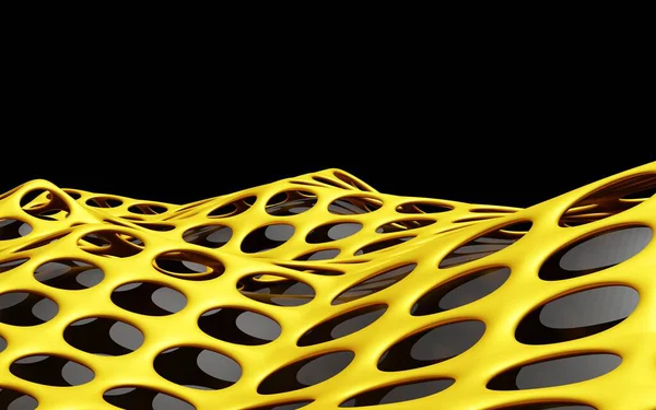 3D soyut geometrik şekiller, güzel yansımaları olan arka plan. 3B Hazırlama.