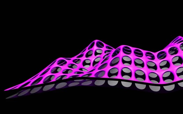 3D soyut geometrik şekiller, güzel yansımaları olan arka plan. 3B Hazırlama.