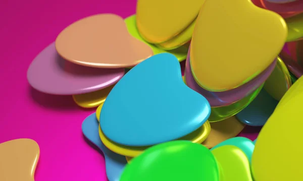 Kalpli güzel bir geçmiş, Sevgililer Günün kutlu olsun! 3d illüstrasyon, 3d canlandırma.
