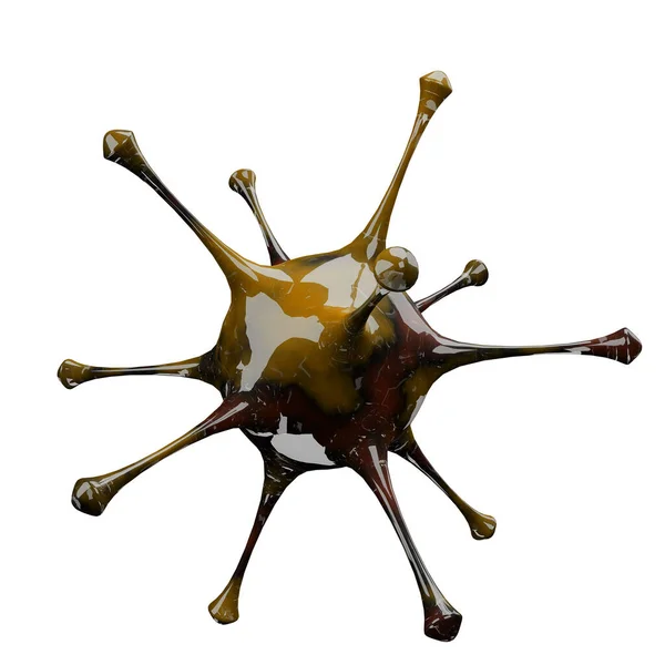 Coronavirus hastalığı COVID-19 salgını. Bulaşıcı bir virüsün mikroskobik görüntüsü. SARS-CoV-2 virüs hücresi, beyaz arka planda izole edilmiş 3D model. 3 Boyutlu Hazırlama, 3 Boyutlu Resim 