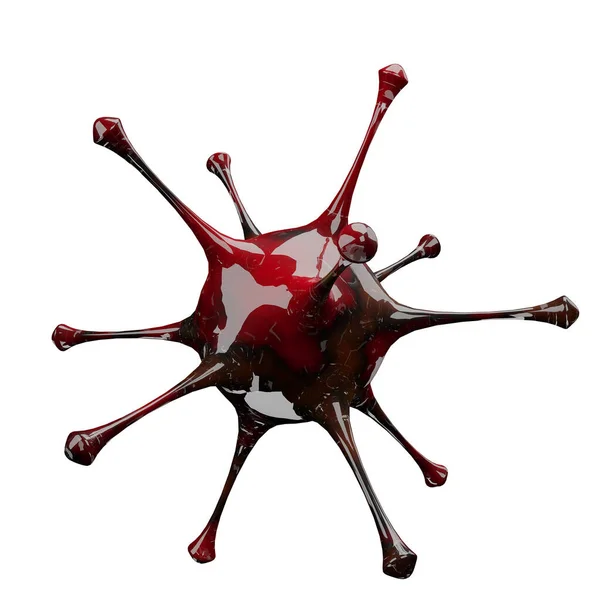 Coronavirus hastalığı COVID-19 salgını. Bulaşıcı bir virüsün mikroskobik görüntüsü. SARS-CoV-2 virüs hücresi, beyaz arka planda izole edilmiş 3D model. 3 Boyutlu Hazırlama, 3 Boyutlu Resim 