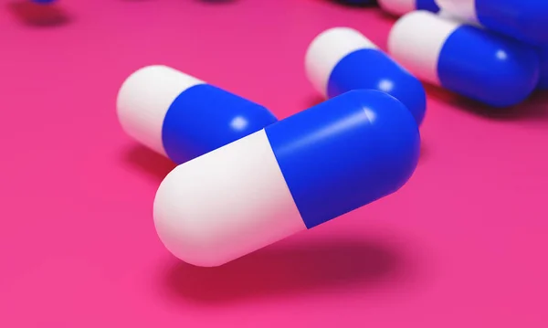 약국의 개념도 있습니다 치료용 분홍색 배경에 파란색 — 스톡 사진