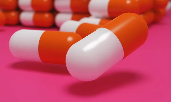 Capsule Medicine Pills Health Pharmacy Concept Drugs Treatment Medication Heap — Stock Photo, Image