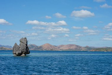 Filipinler plajından panoramik manzara 