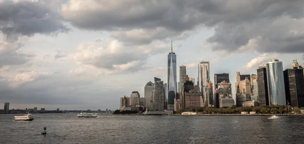 Uitzicht Manhattan Vanaf Veerboot Naar Staten Island — Stockfoto